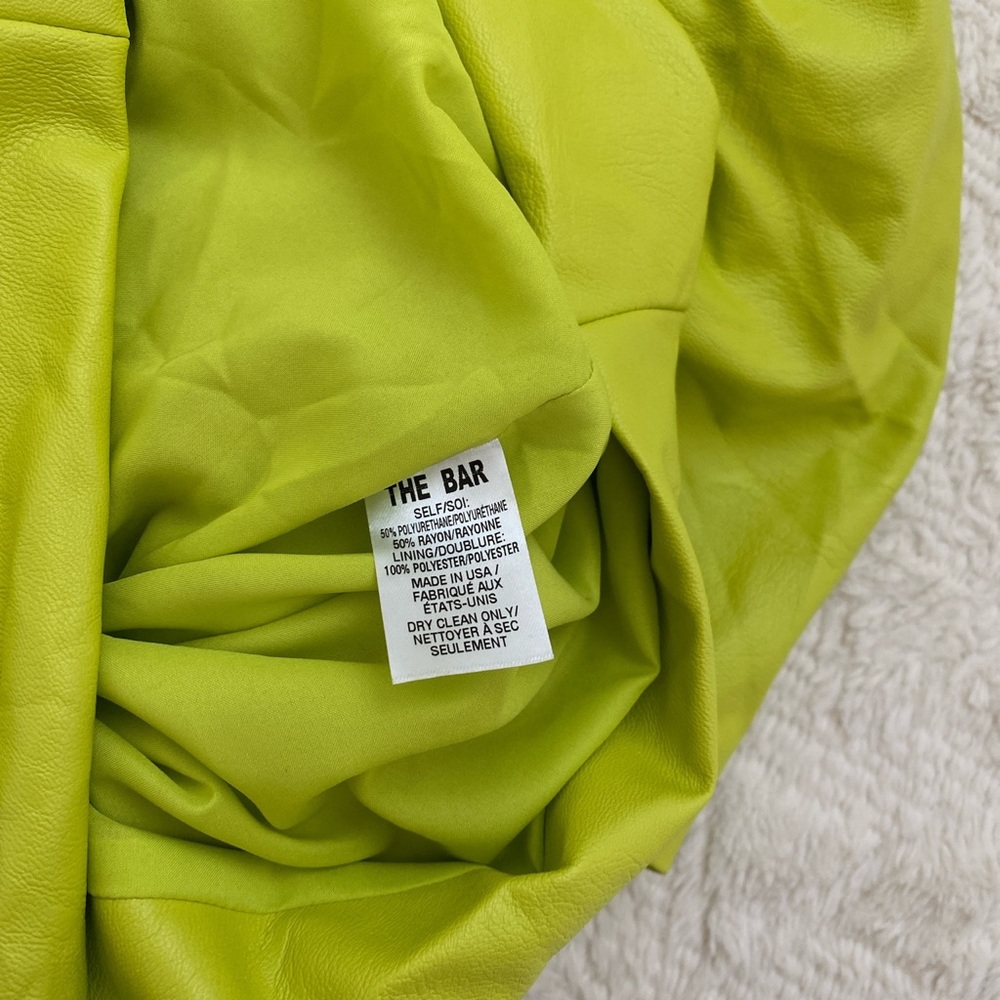 NWT The Bar vegan leather Wyatt dress in pistachio - Picture 5 of 9